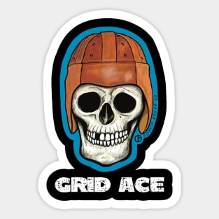 Grid Ace Skull Sticker